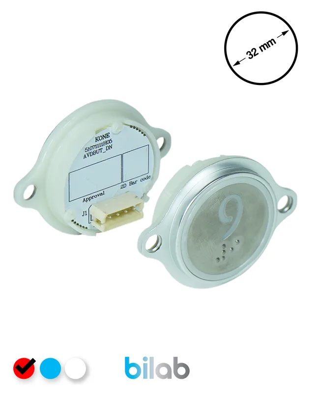 KONE KM863052G069H009 KDS STD BUTON, KIRMIZI, YUVARLAK, KULAKLI, SBS.9