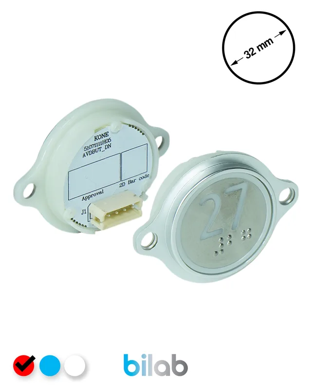 KONE KM863052G069H027 KDS STD BUTON, KIRMIZI, YUVARLAK, KULAKLI, SBS.27