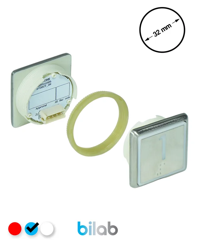KONE KM863051G065H001 KDS STD BUTON, MAVİ, KARE, SOMUNLU, SBS.1
