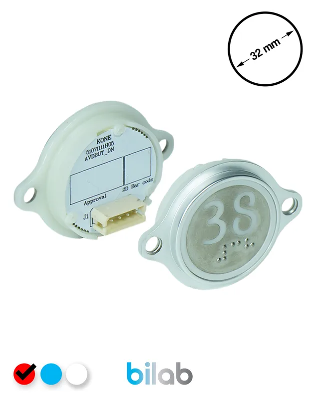 KONE KM863052G069H038 KDS STD BUTON, KIRMIZI, YUVARLAK, KULAKLI, SBS.38