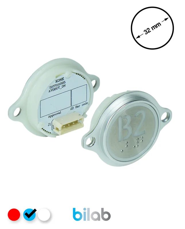KONE KM863052G065H172 KDS STD BUTON, MAVİ, YUVARLAK, KULAKLI, SBS.B2