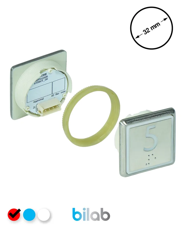 KONE KM863051G069H005 KDS STD BUTON, KIRMIZI, KARE, SOMUNLU, SBS.5