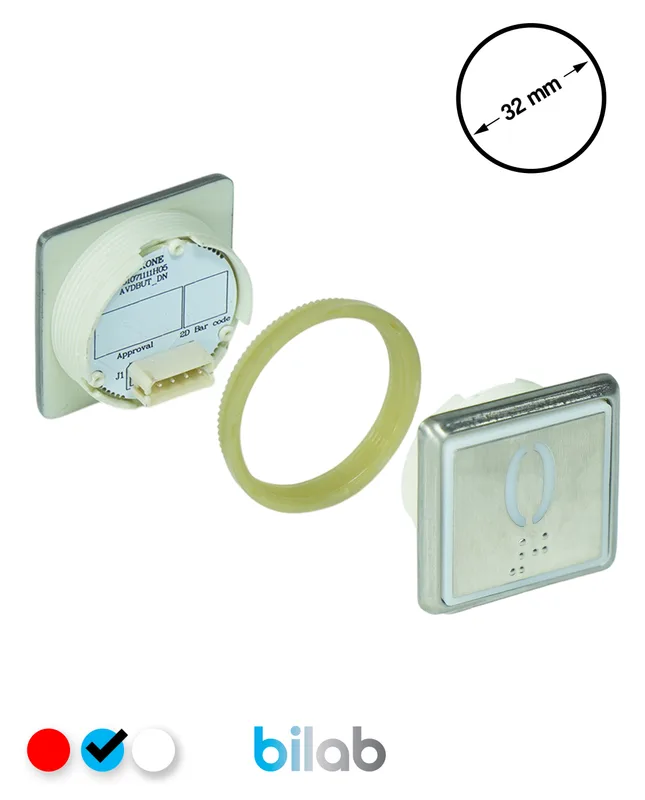 KONE KM863051G065H000 KDS STD BUTON, MAVİ, KARE, SOMUNLU, SBS.0