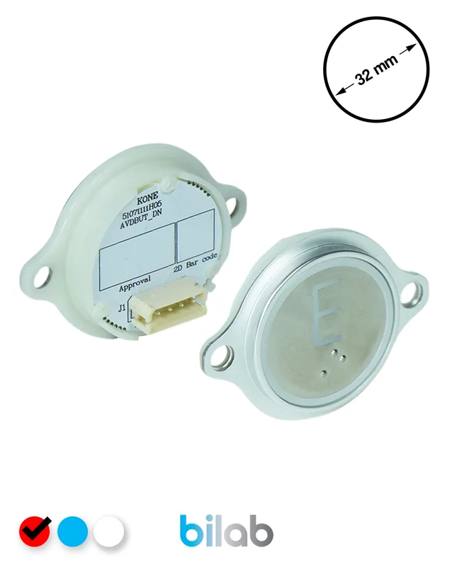 KONE KM863052G069H124 KDS STD BUTON, KIRMIZI, YUVARLAK, KULAKLI, SBS.E