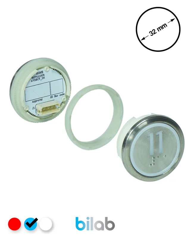 KONE KM863050G065H011 KDS STD BUTON, MAVİ, YUVARLAK, SOMUNLU, SBS.11
