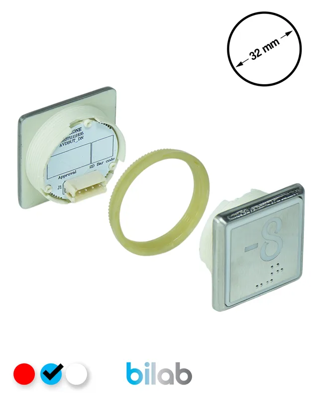KONE KM863051G065H078 KDS STD BUTON, MAVİ, KARE, SOMUNLU, SBS.-8