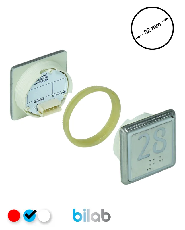 KONE KM863051G065H028 KDS STD BUTON, MAVİ, KARE, SOMUNLU, SBS.28