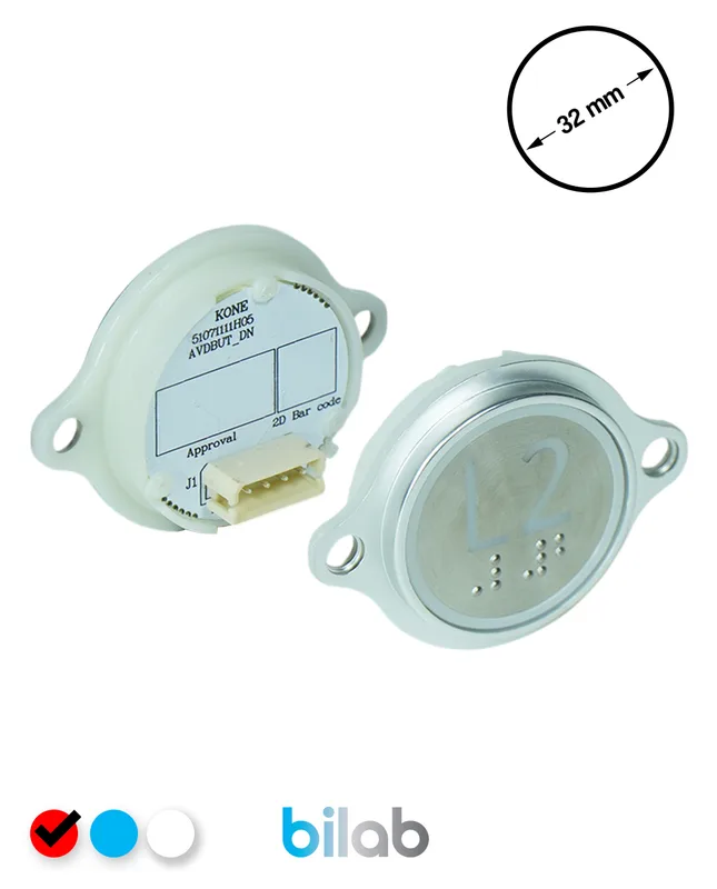 KONE KM863052G069H202 KDS STD BUTON, KIRMIZI, YUVARLAK, KULAKLI, SBS.L2