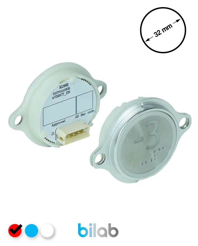 KONE KM863052G069H073 KDS STD BUTON, KIRMIZI, YUVARLAK, KULAKLI, SBS.-3