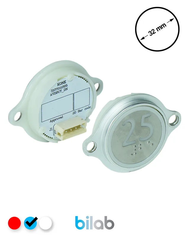 KONE KM863052G065H025 KDS STD BUTON, MAVİ, YUVARLAK, KULAKLI, SBS.25