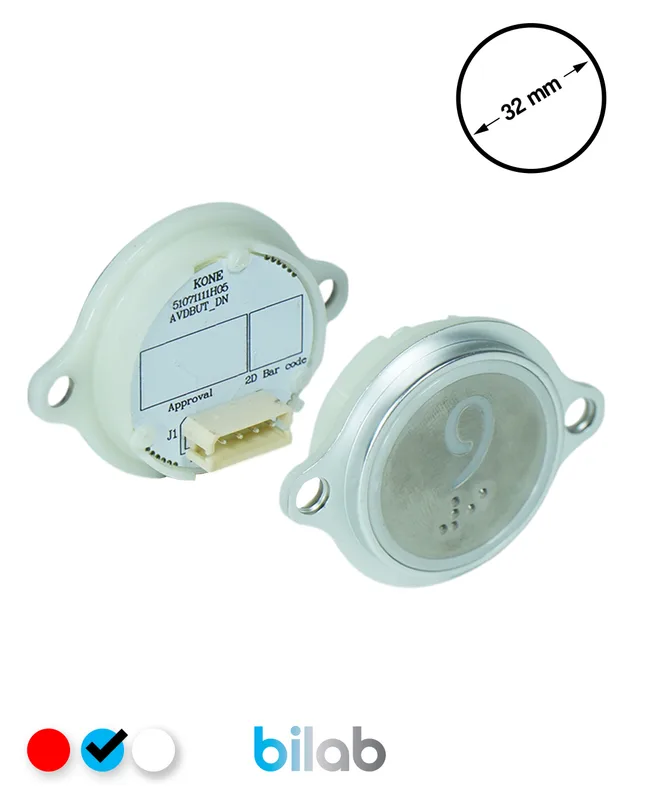 KONE KM863052G065H009 KDS STD BUTON, MAVİ, YUVARLAK, KULAKLI, SBS.9