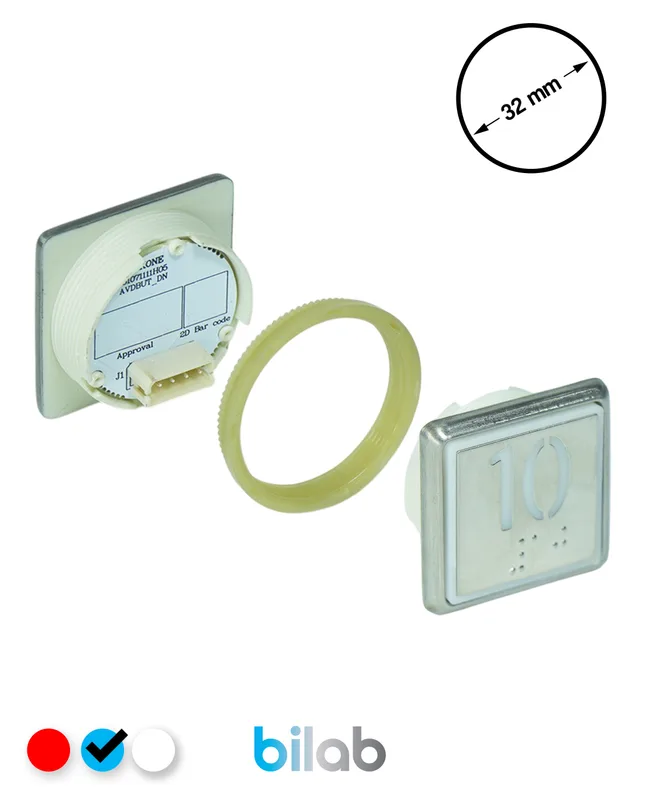 KONE KM863051G065H010 KDS STD BUTON, MAVİ, KARE, SOMUNLU, SBS.10