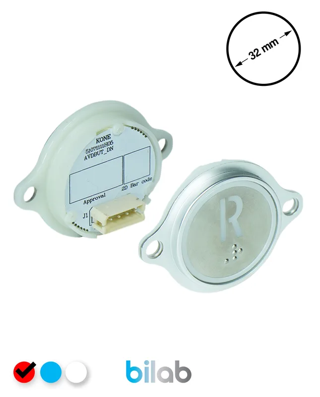 KONE KM863052G069H137 KDS STD BUTON, KIRMIZI, YUVARLAK, KULAKLI, SBS.R