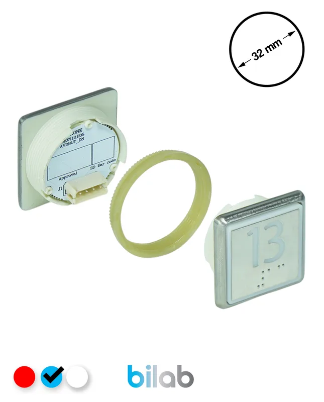 KONE KM863051G065H013 KDS STD BUTON, MAVİ, KARE, SOMUNLU, SBS.13