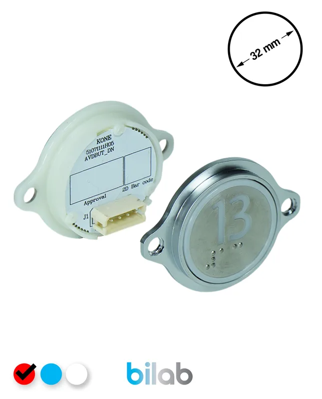 KONE KM863052G069H013 KDS STD BUTON, KIRMIZI, YUVARLAK, KULAKLI, SBS.13