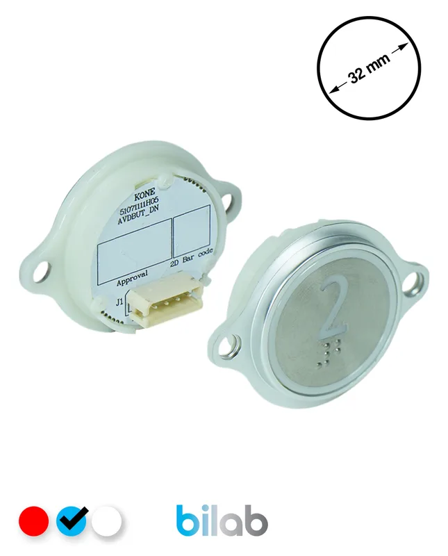 KONE KM863052G065H002 KDS STD BUTON, MAVİ, YUVARLAK, KULAKLI, SBS.2