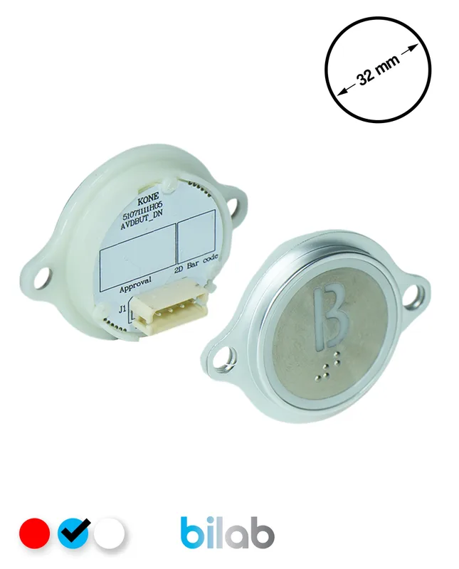 KONE KM863052G065H121 KDS STD BUTON, MAVİ, YUVARLAK, KULAKLI, SBS.B