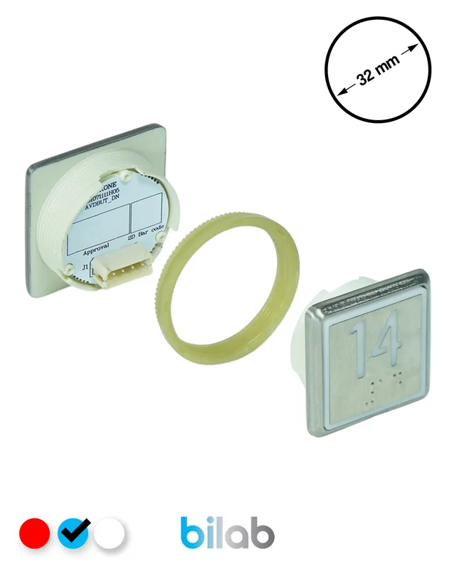 KONE KM863051G065H014 KDS STD BUTON, MAVİ, KARE, SOMUNLU, SBS.14