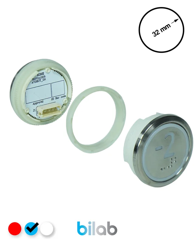 KONE KM863050G065H072 KDS STD BUTON, MAVİ, YUVARLAK, SOMUNLU, SBS.-2