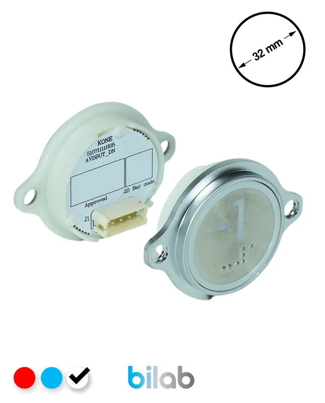 KONE KM863052G081H071 KDS STD BUTON, BEYAZ, YUVARLAK, KULAKLI, SBS.-1