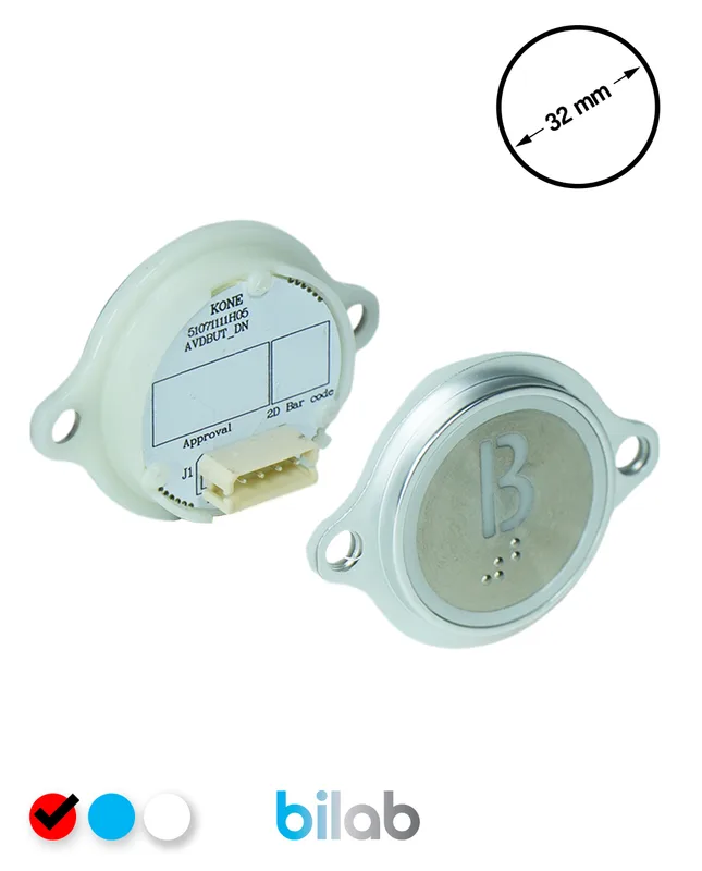 KONE KM863052G069H121 KDS STD BUTON, KIRMIZI, YUVARLAK, KULAKLI, SBS.B