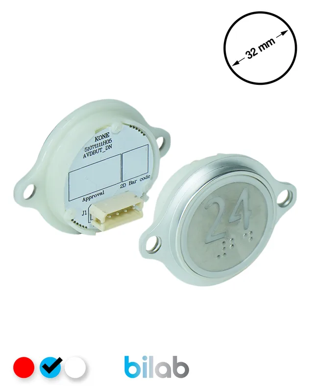 KONE KM863052G065H024 KDS STD BUTON, MAVİ, YUVARLAK, KULAKLI, SBS.24