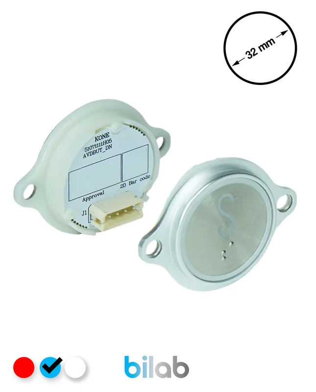 KONE KM863052G065H138 KDS STD BUTON, MAVİ, YUVARLAK, KULAKLI, SBS.S