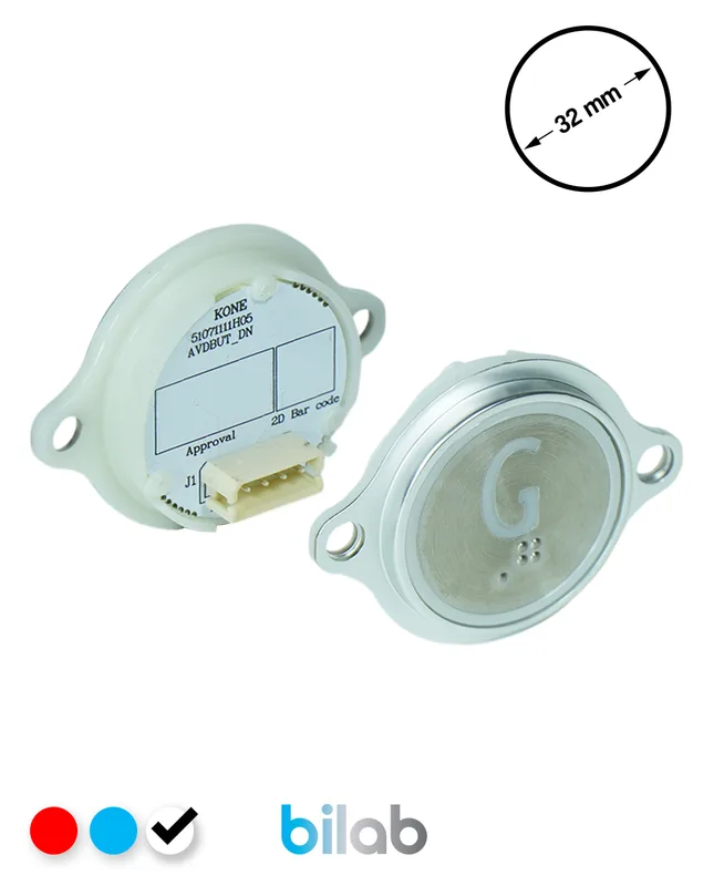 KONE KM863052G081H126 KDS STD BUTON, BEYAZ, YUVARLAK, KULAKLI, SBS.G