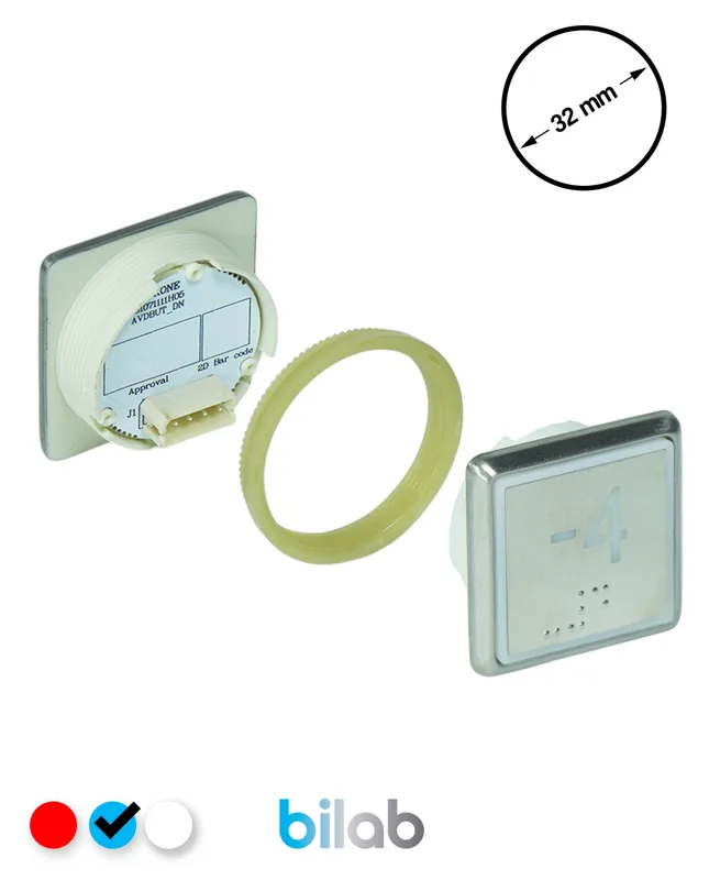 KONE KM863051G065H074 KDS STD BUTON, MAVİ, KARE, SOMUNLU, SBS.-4