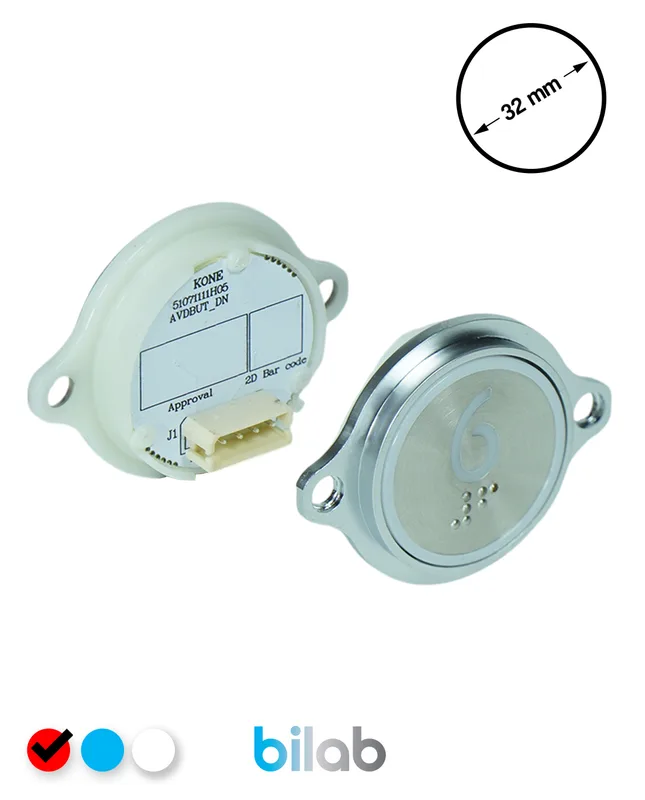KONE KM863052G069H006 KDS STD BUTON, KIRMIZI, YUVARLAK, KULAKLI, SBS.6