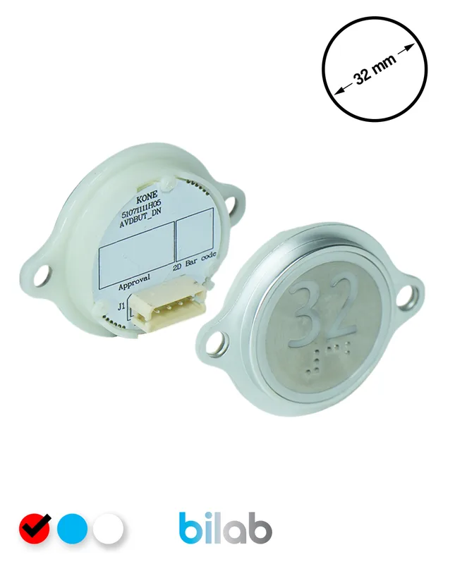 KONE KM863052G069H032 KDS STD BUTON, KIRMIZI, YUVARLAK, KULAKLI, SBS.32